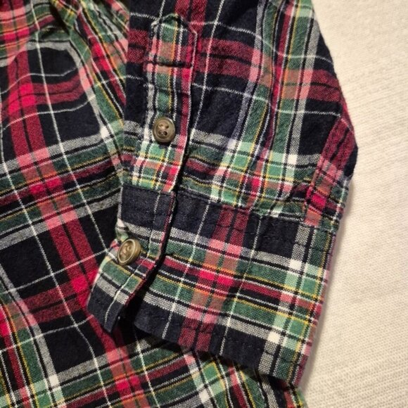 Gymboree boys size 4T button down shirt, blue, red, green & white plaid, vguc - Picture 4 of 6